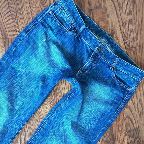 Express Jeans Boot Cut Size 12 Distressed EUC - Picture 5 of 11